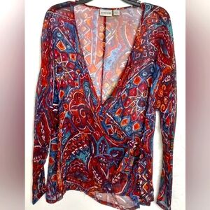 Chico's Silk Multicolored Sheer Top